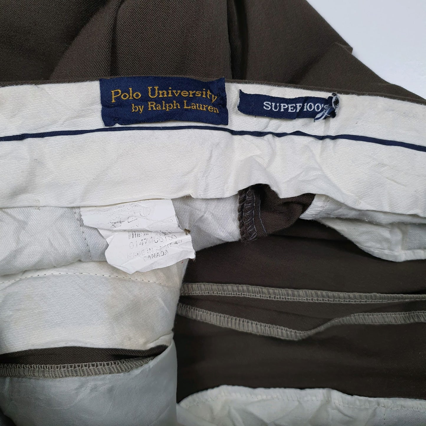Mens Brown Ralph Lauren Polo University Vintage 90s Double Pleated  Trousers