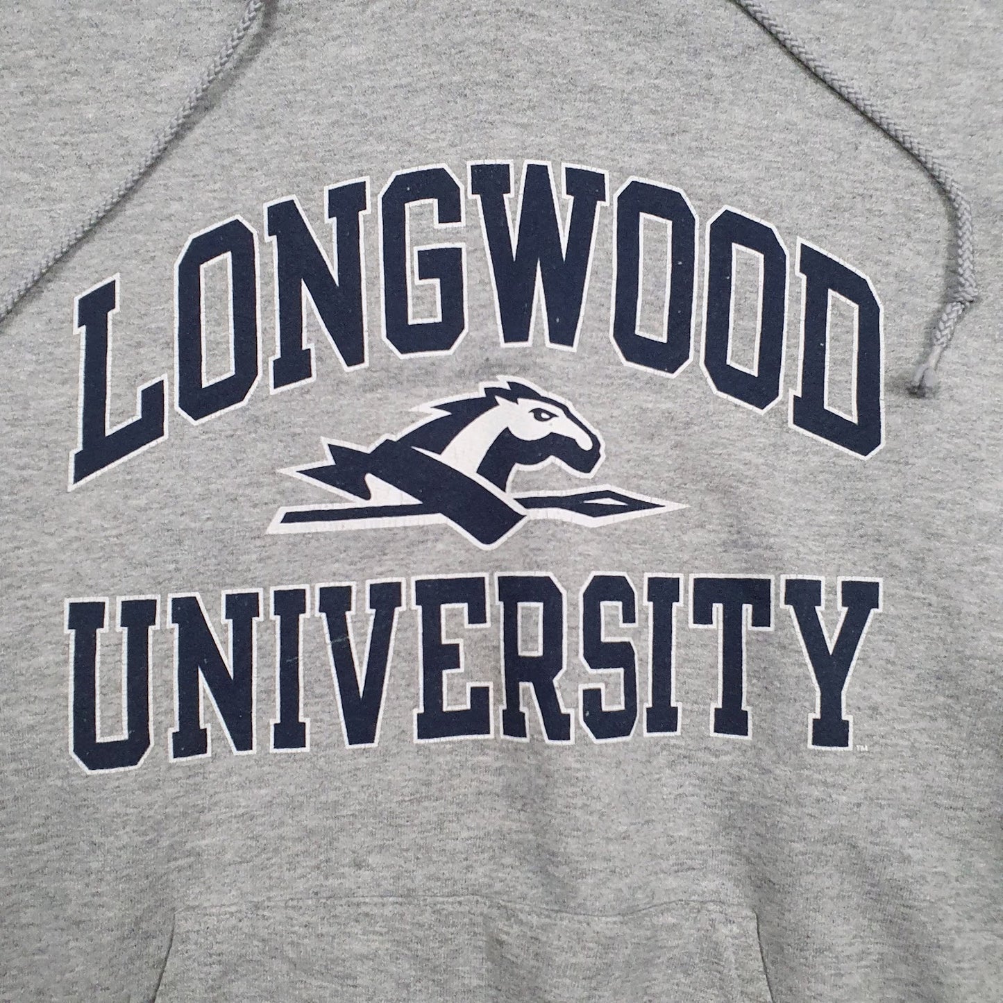 Mens Grey Champion Longwood University Hoodie Jumper