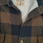 Mens Brown Red Head Sherpa Lined Flannel  Coat