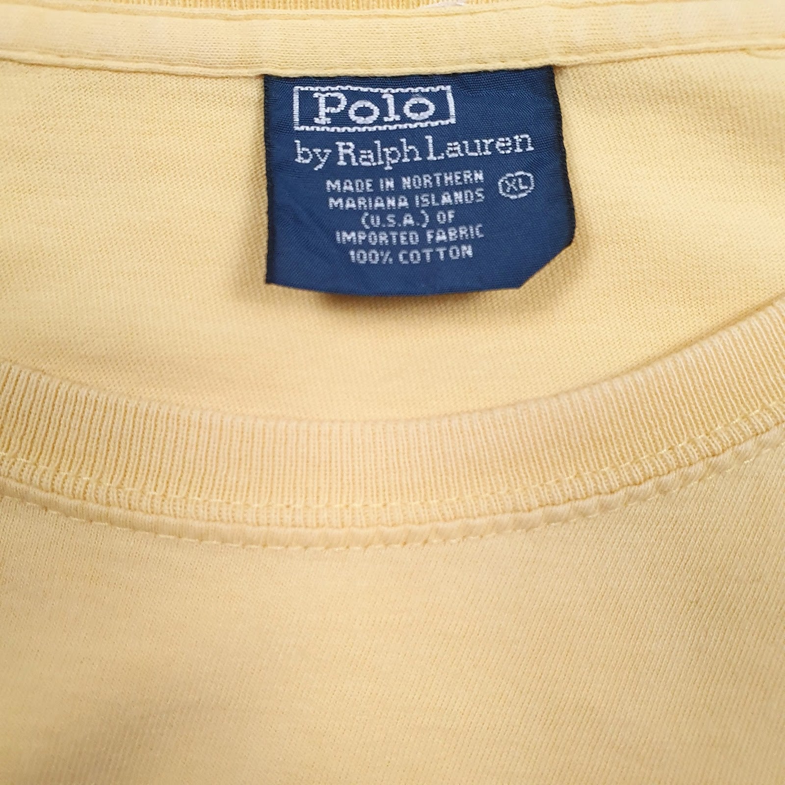 Mens Yellow Polo Ralph Lauren Vintage 90s  T Shirt