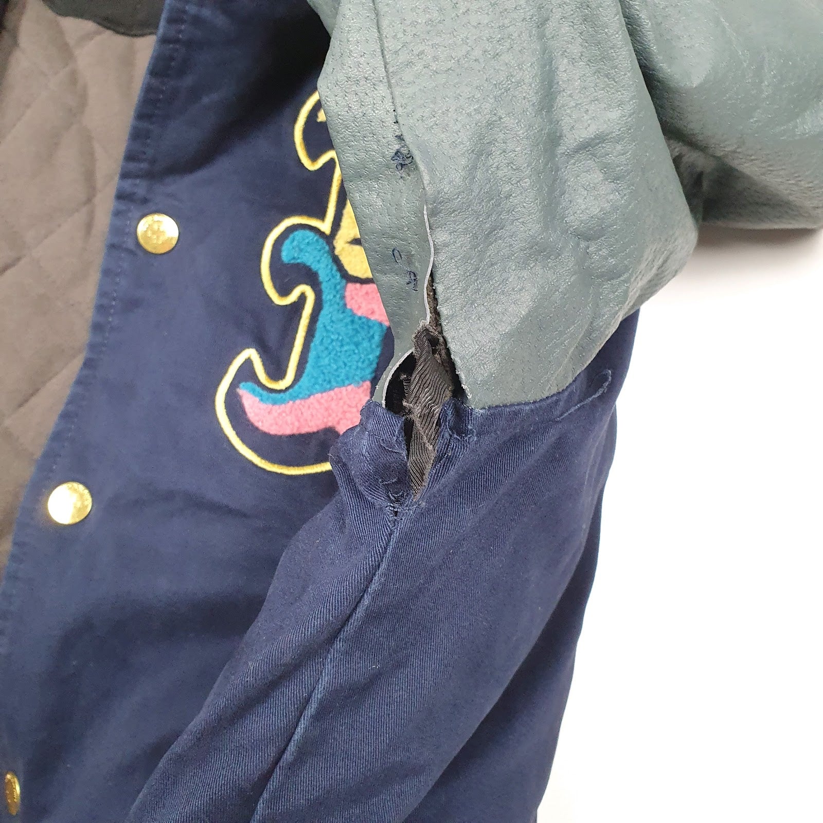 Mens Navy Pink Dolphin Varsity College  Coat
