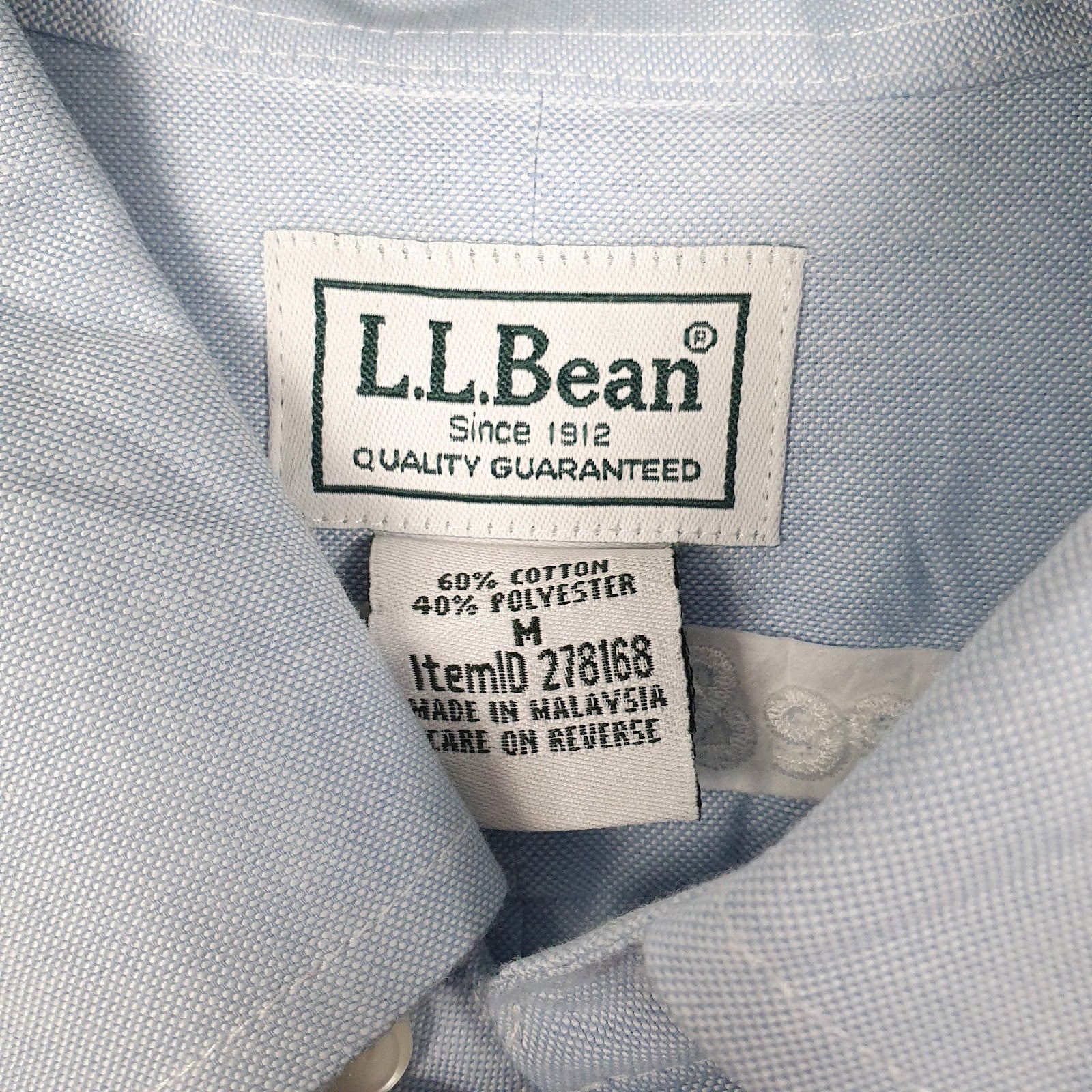 Mens Blue L.L.Bean   Shirt