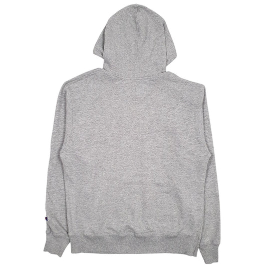 Mens Grey Champion Spellout Hoodie Jumper