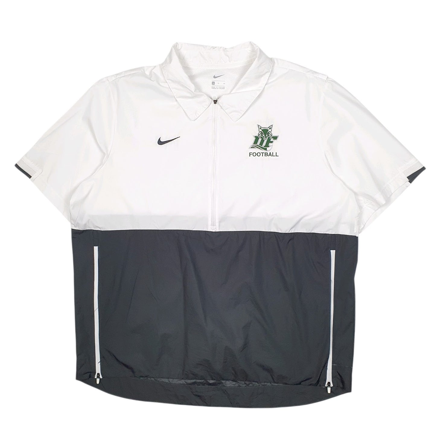 Mens White Nike Short Sleeve Full Zip Coat