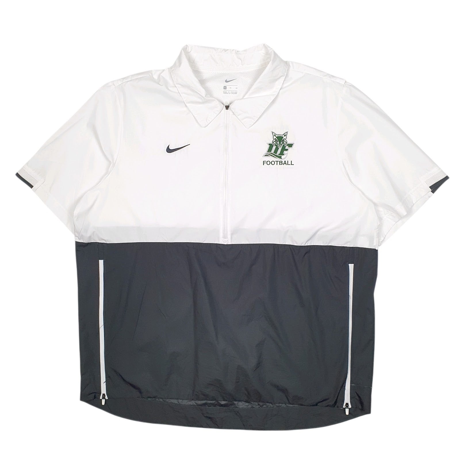 Mens White Nike Short Sleeve Full Zip Coat