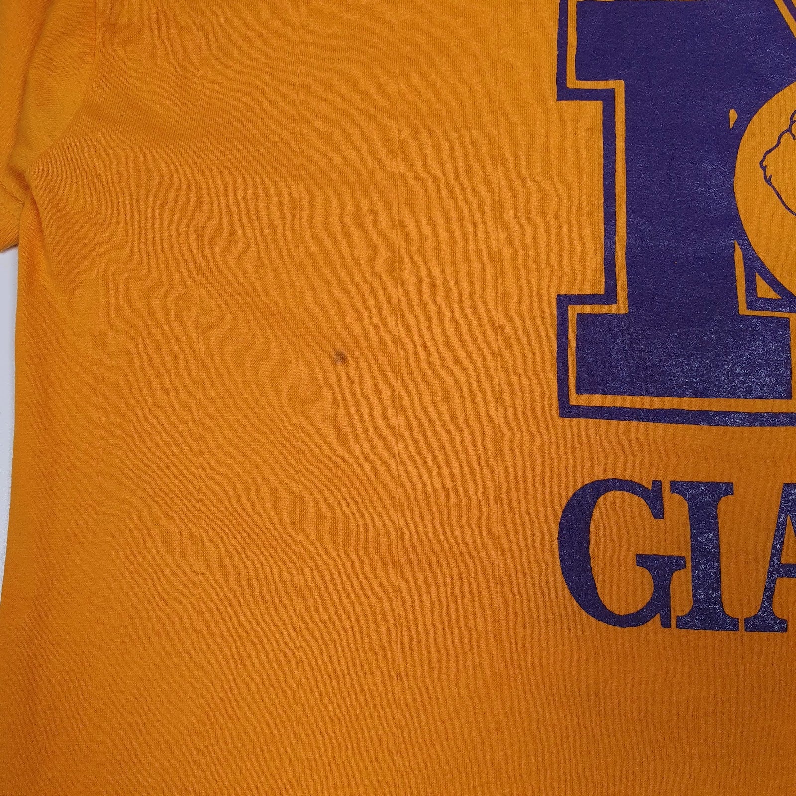 Mens Yellow Fruit Of The Loom Marion Giants Wrestling  T Shirt