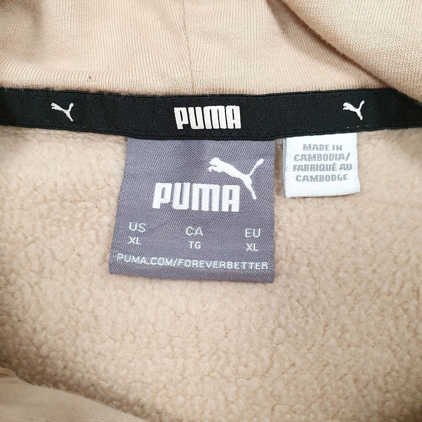 Mens Brown Puma Spellout Hoodie Jumper