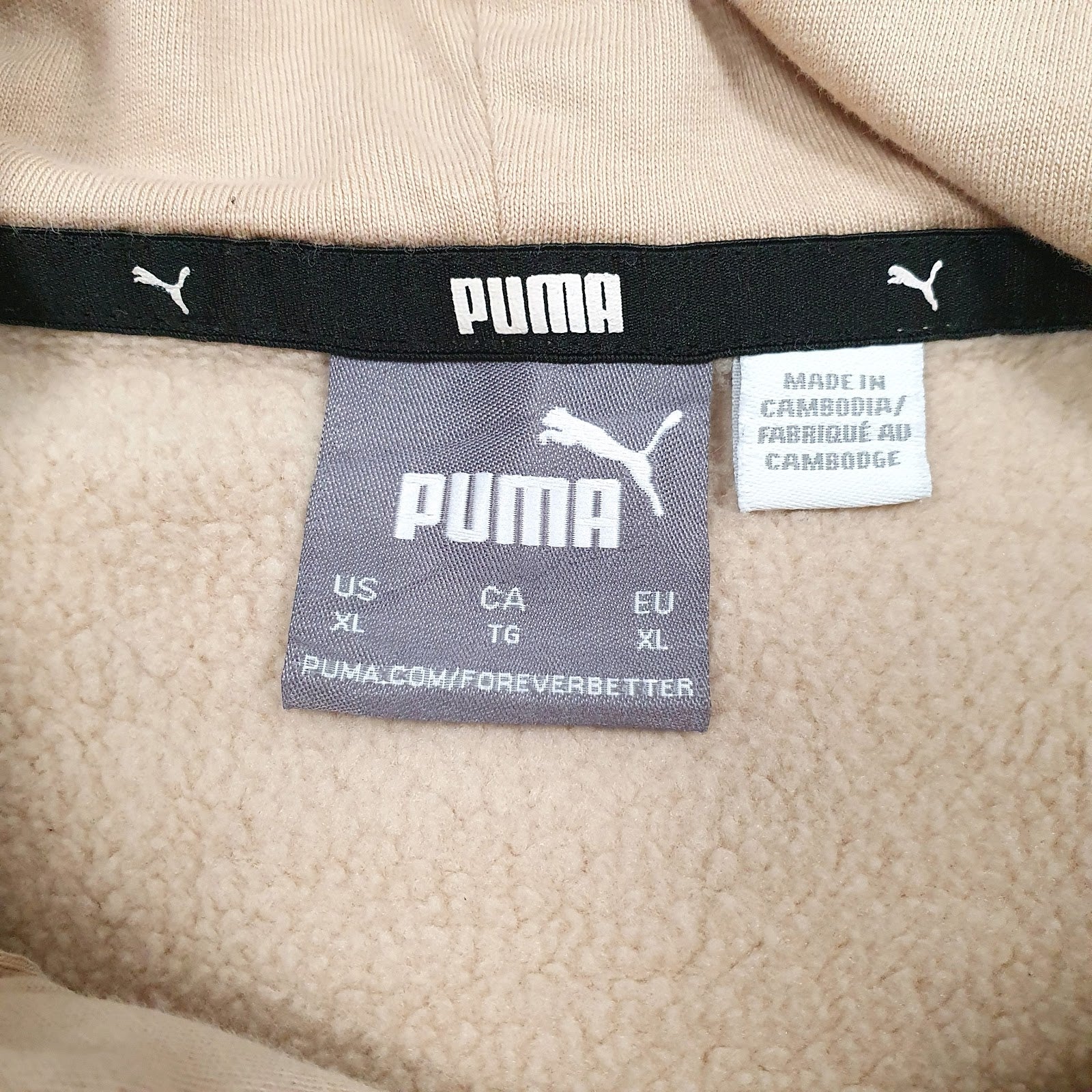 Mens Brown Puma Spellout Hoodie Jumper
