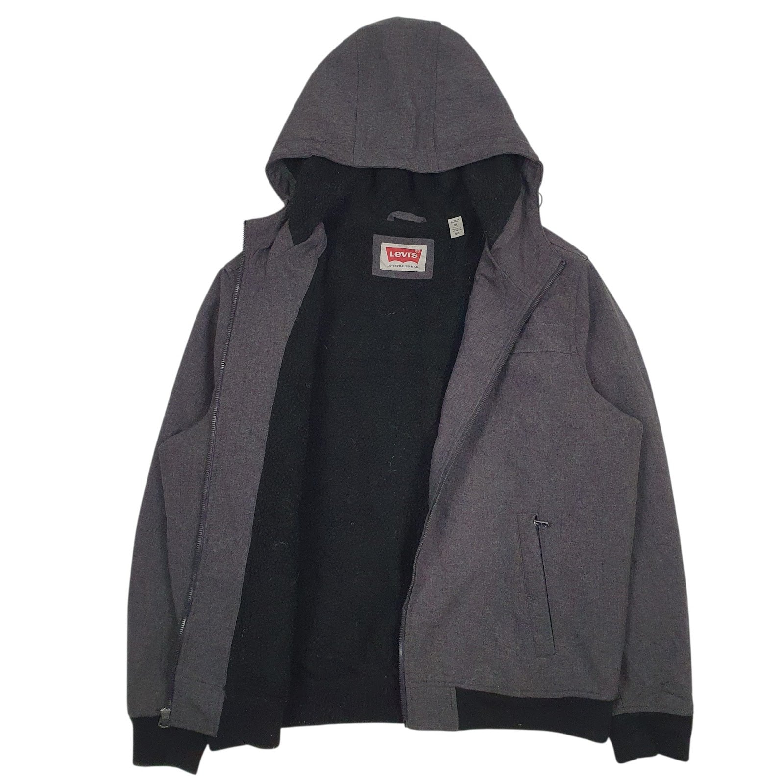 Mens Grey Levis Sherpa Lined  Coat