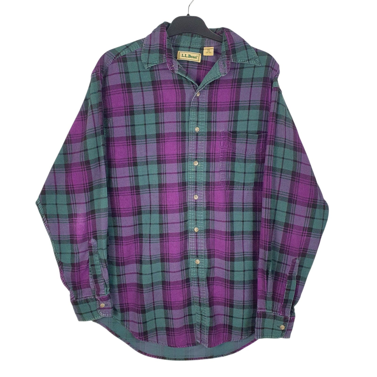 Mens Green L.L.Bean Flannel Long Sleeve Shirt