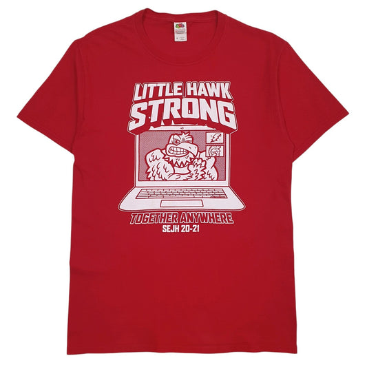 Mens Red Fruit Of The Loom Little Hawk Strong Short Sleeve T Shirt