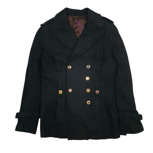 Womens Black Rocco Barocco Double Breasted  Coat