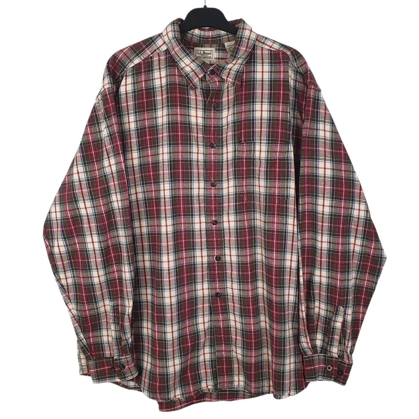 Mens Green L.L.Bean Flannel Long Sleeve Shirt