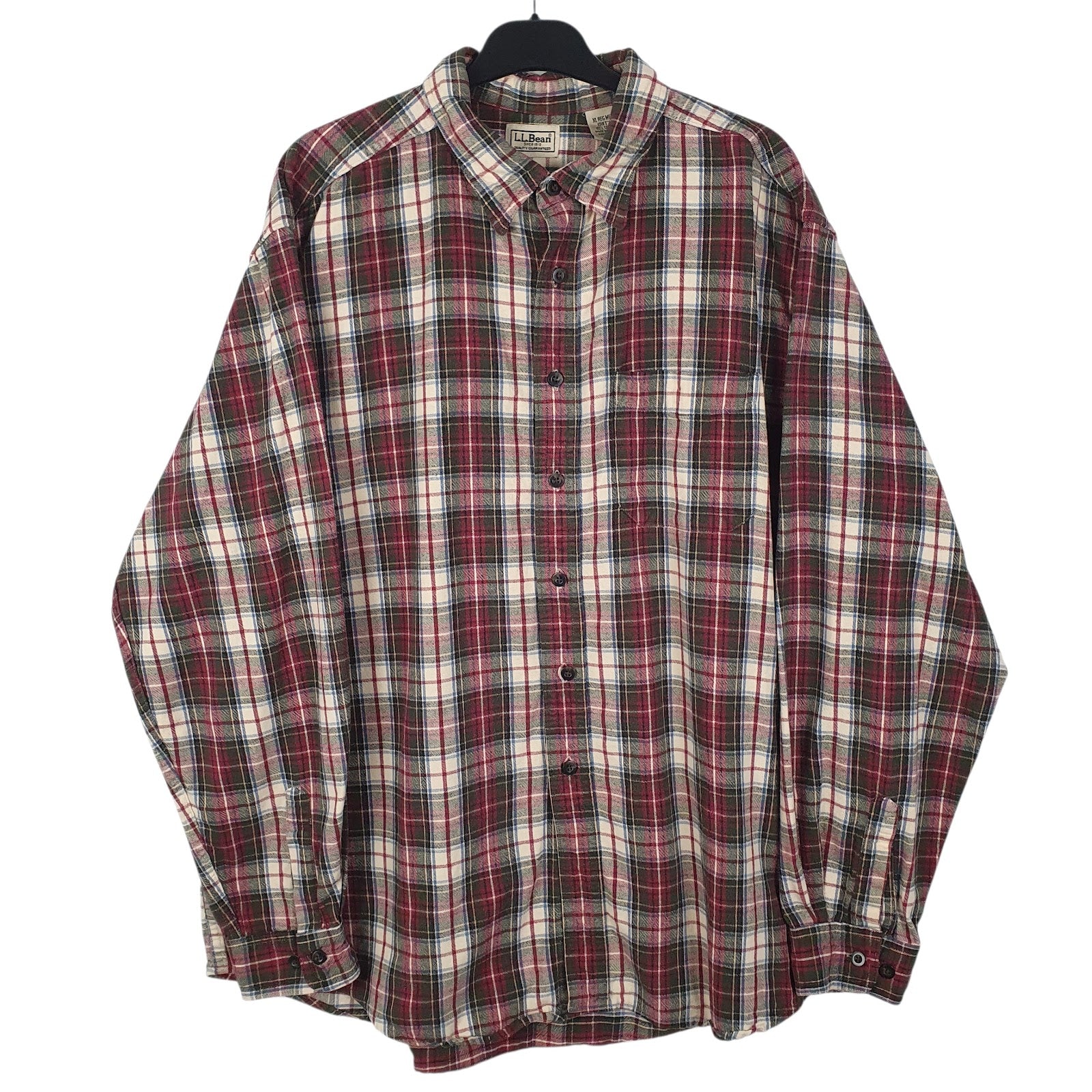 Mens Green L.L.Bean Flannel Long Sleeve Shirt
