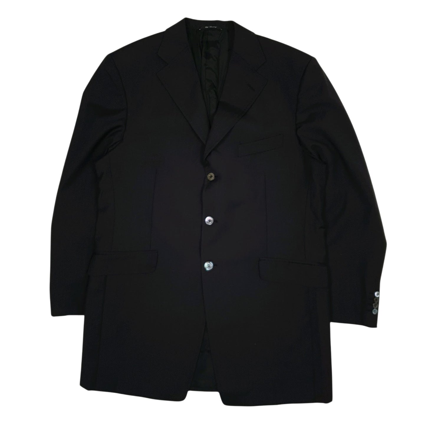 Mens Black Biagiotti Uomo Italian Tailoring  Coat