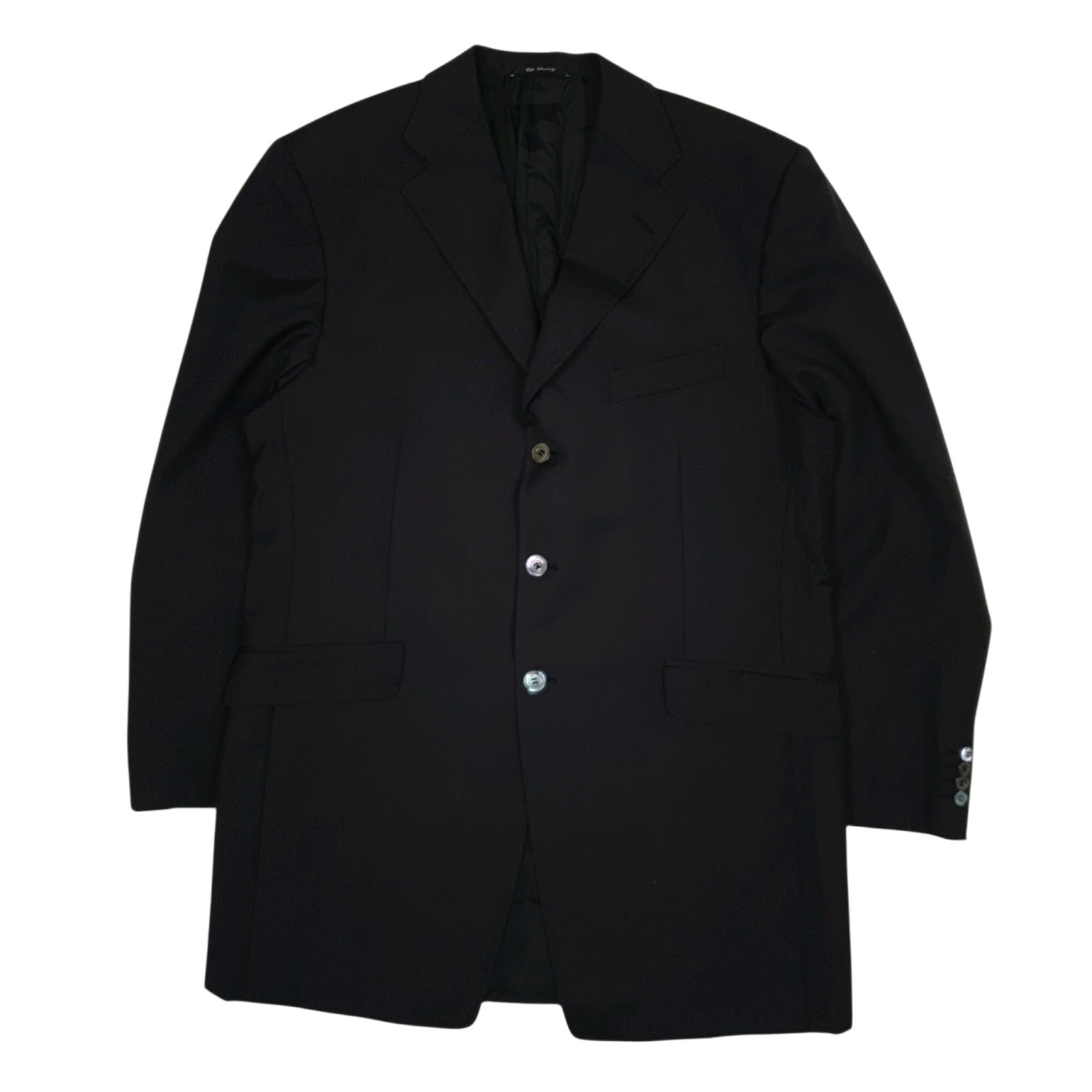 Mens Black Biagiotti Uomo Italian Tailoring  Coat