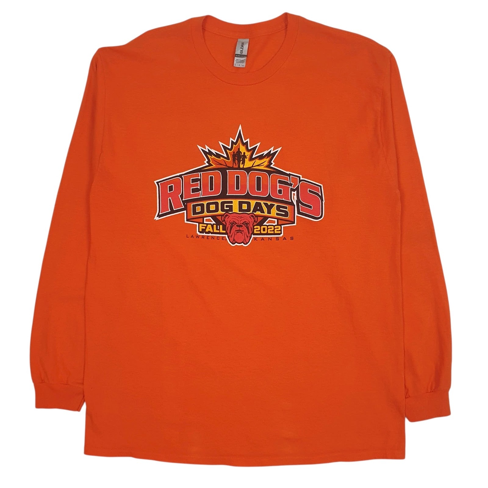 Mens Orange Gildan Red Dog's Dog Days Fall 2022 Long Sleeve T Shirt