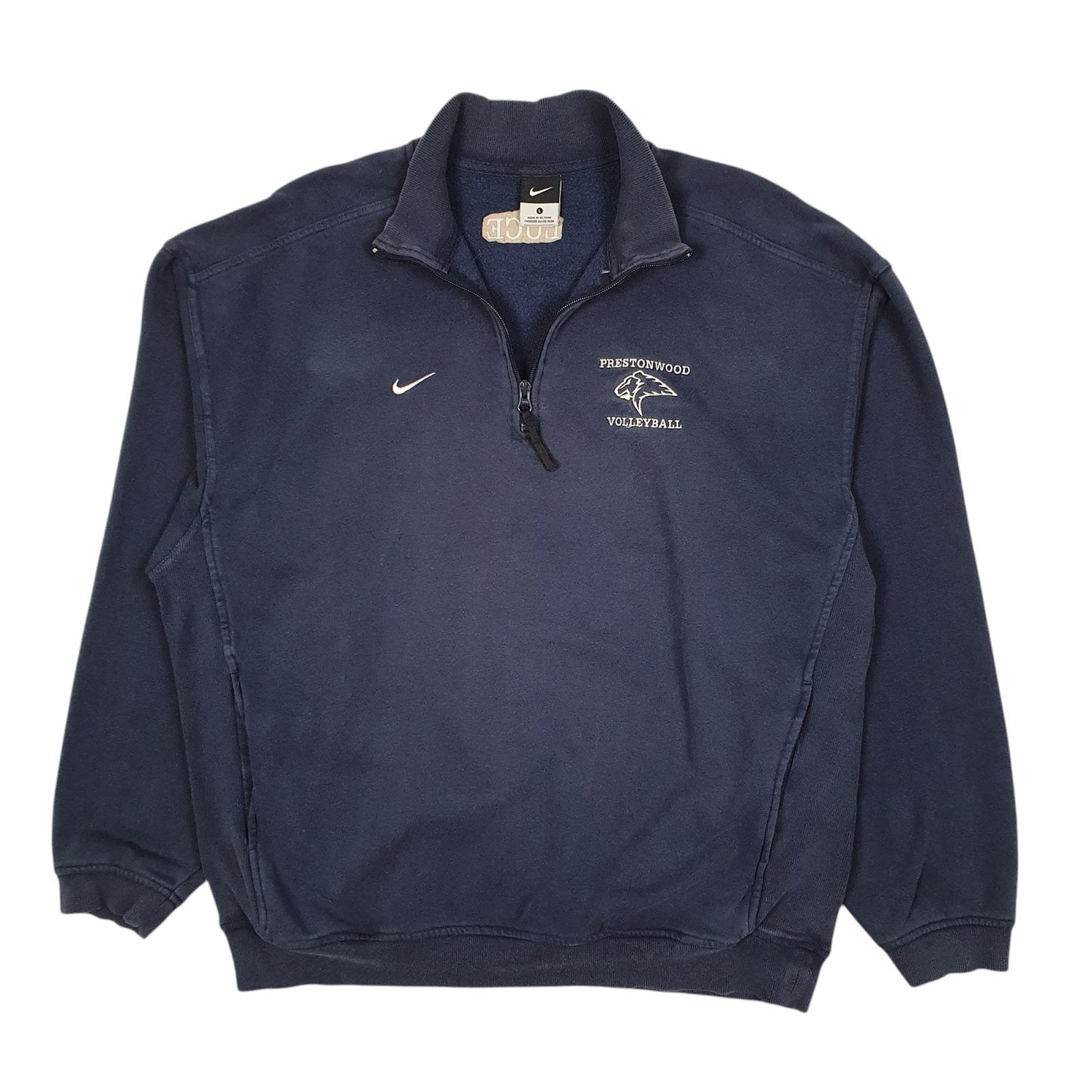Mens Navy Nike Prestonwood Volleyball Quarter Zip Jumper
