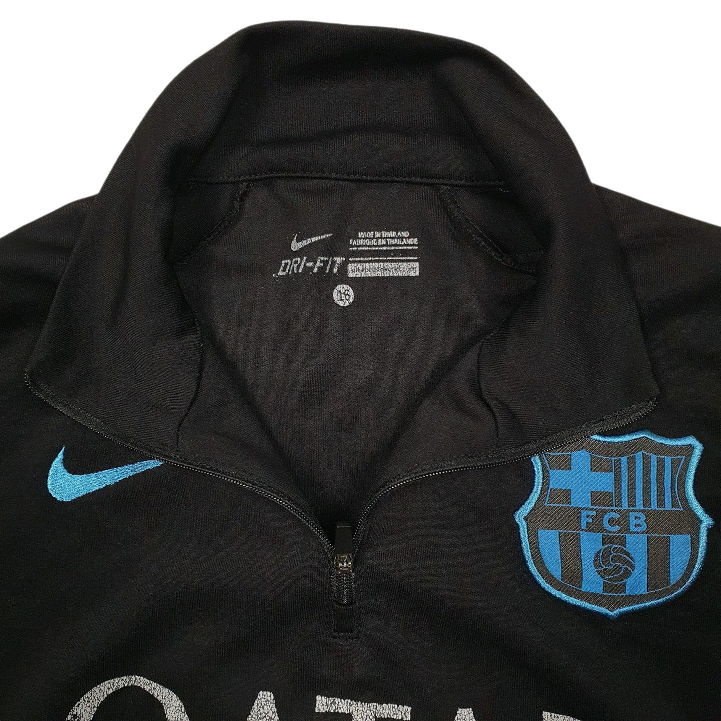 Mens Black Nike Barcelona FC Training Quarter Zip Jumper