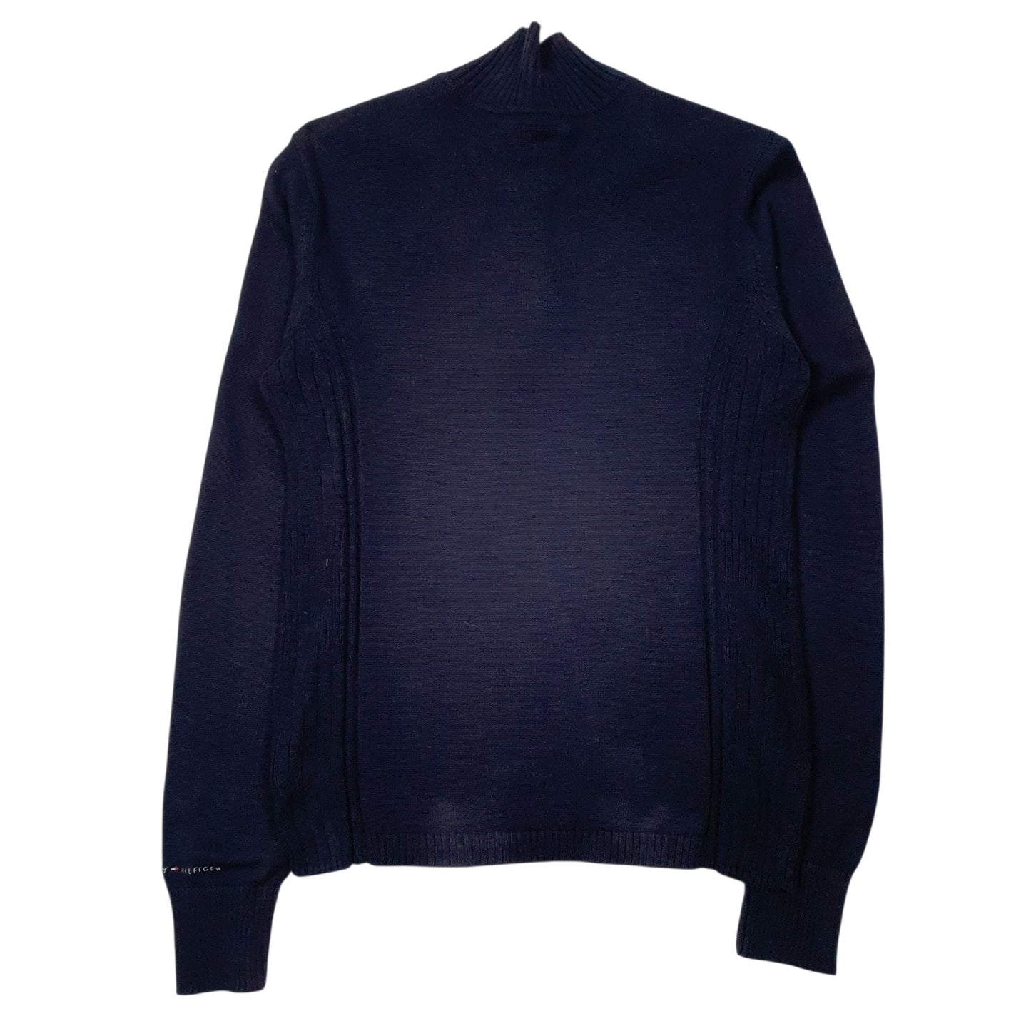 Womens Navy Tommy Hilfiger Button Up Quarter Zip Jumper