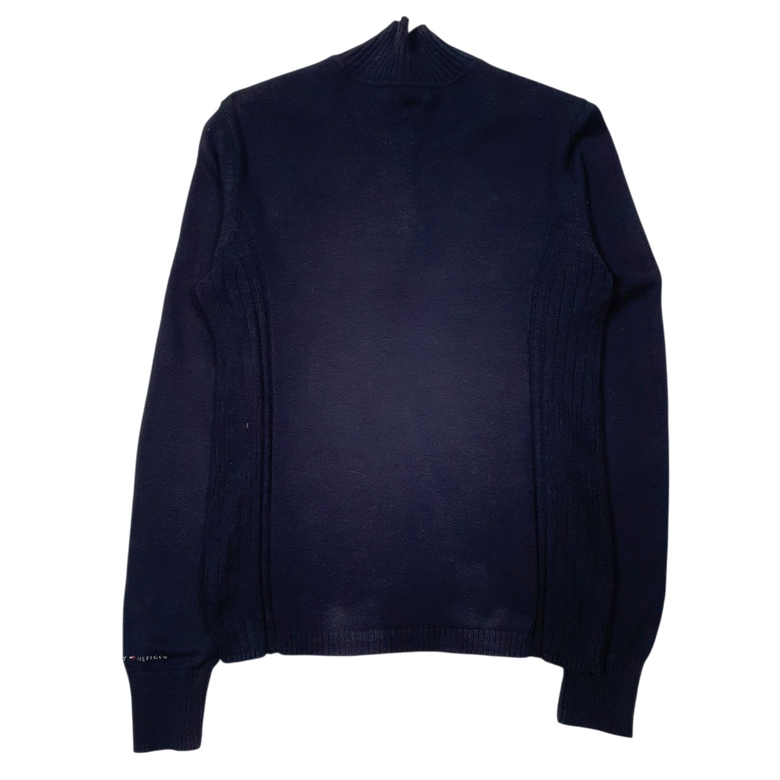 Womens Navy Tommy Hilfiger Button Up Quarter Zip Jumper