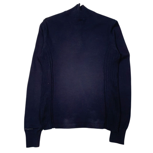 Womens Navy Tommy Hilfiger Button Up Quarter Zip Jumper