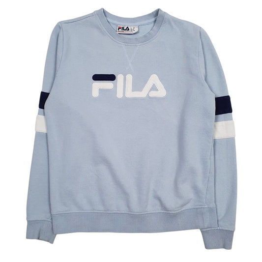 Womens Blue Fila Spellout Crewneck Jumper