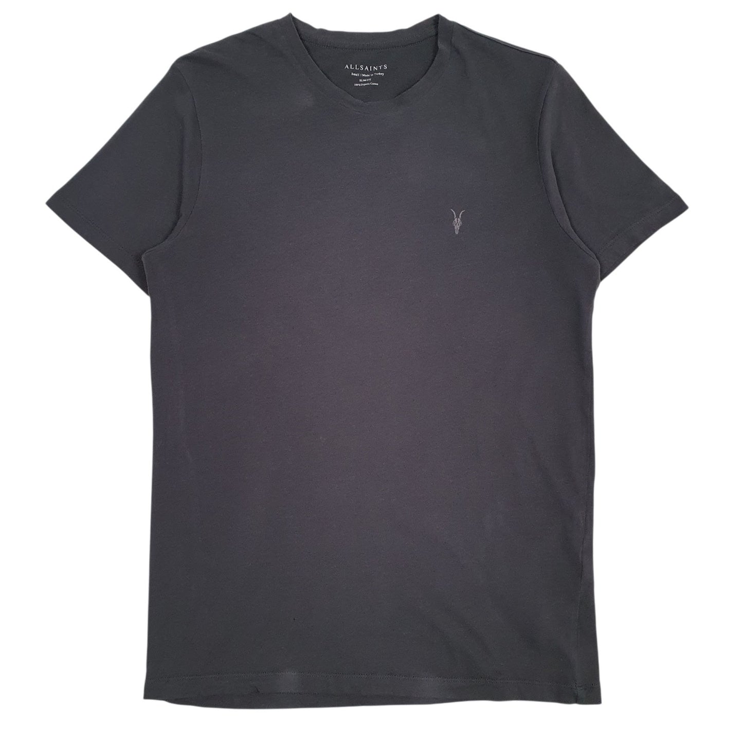 Mens Grey All Saints Slim Fit Short Sleeve T Shirt