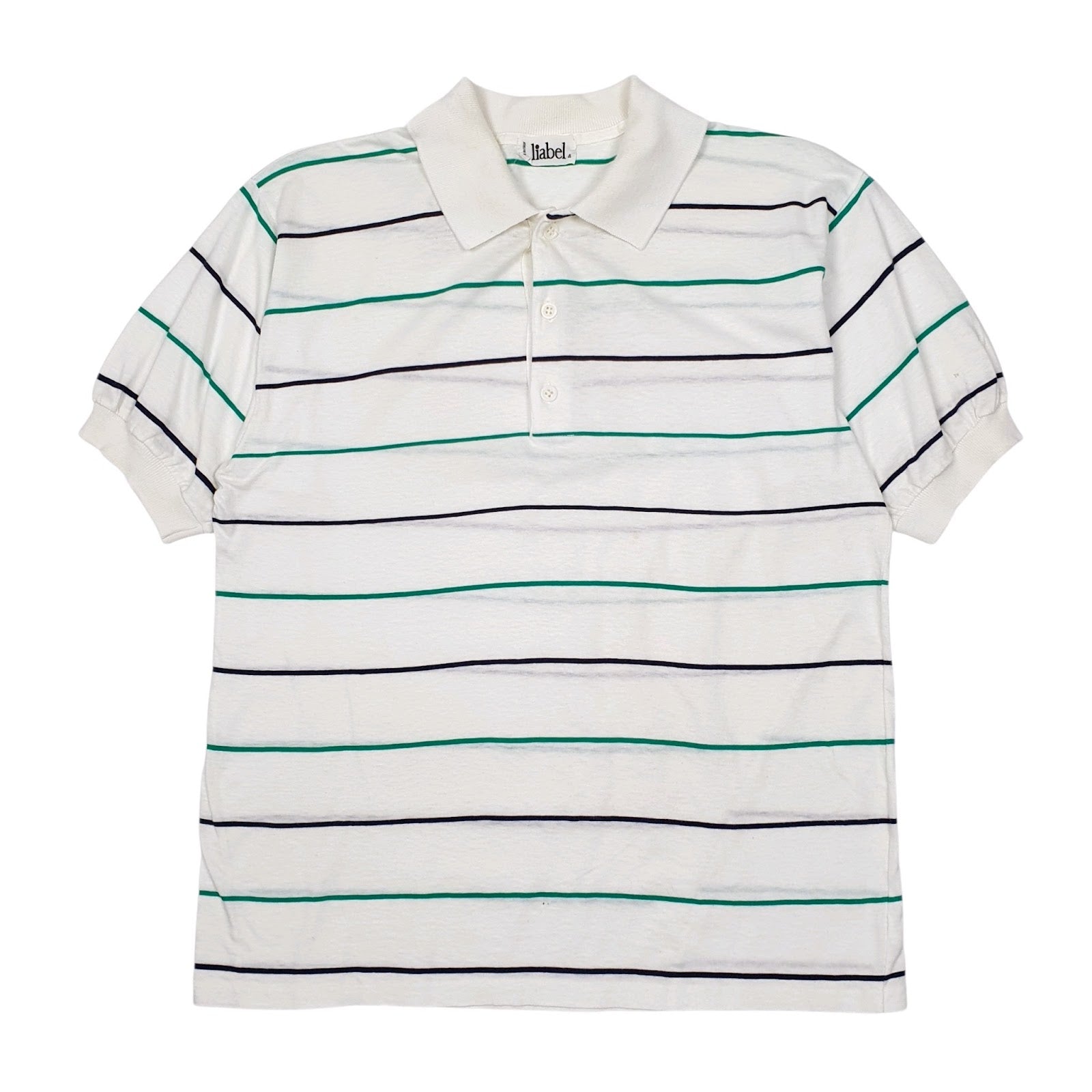 Mens White Liabel  Short Sleeve Polo Shirt