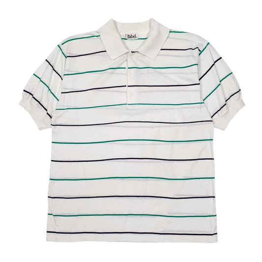 Mens White Liabel  Short Sleeve Polo Shirt