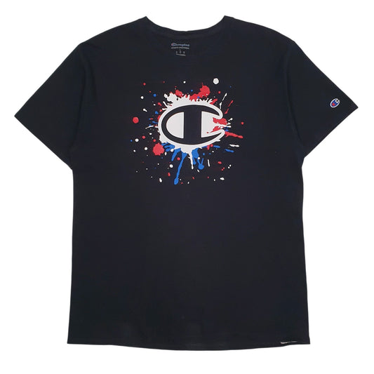 Mens Black Champion  Short Sleeve T Shirt