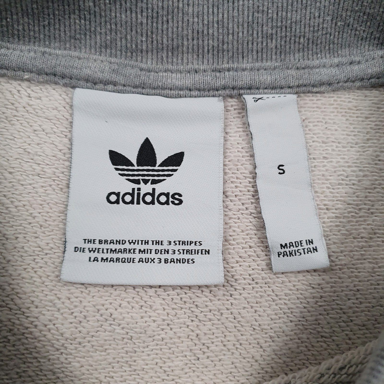 Mens Grey Adidas Spellout Crewneck Jumper