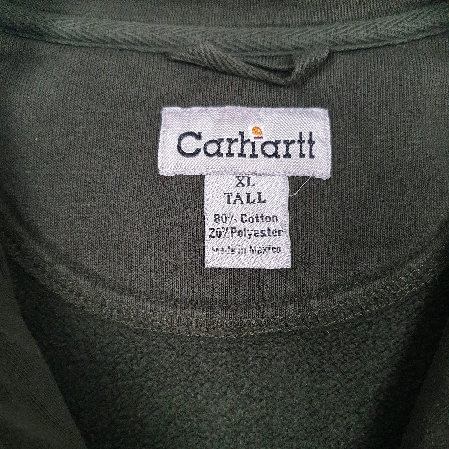 Mens Green Carhartt Vintage Quarter Zip Jumper
