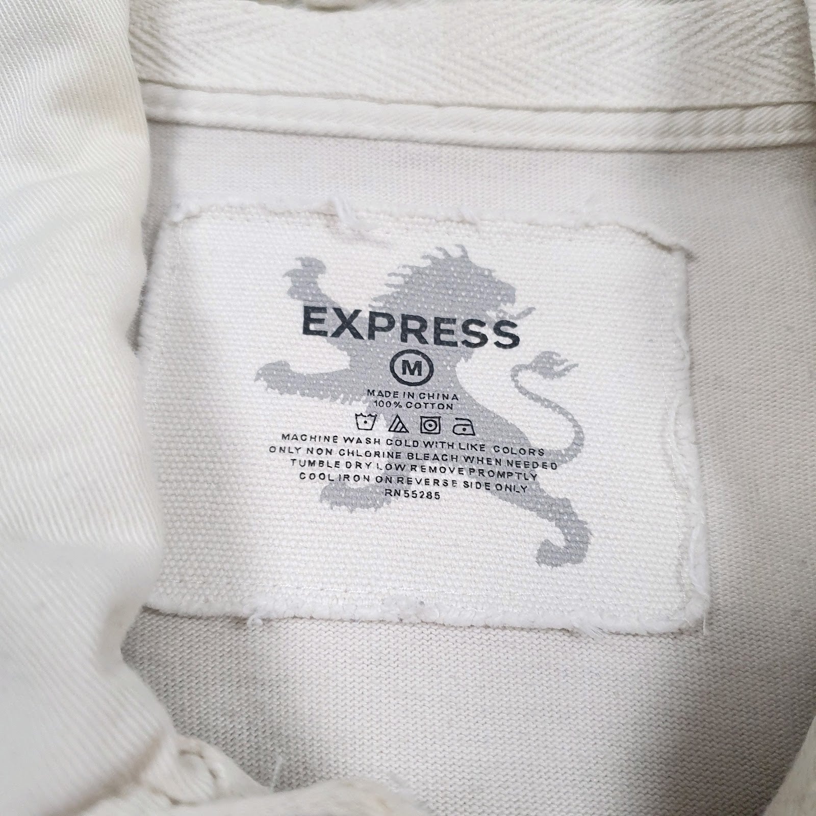 Mens White Express Rugby Crewneck Polo Shirt