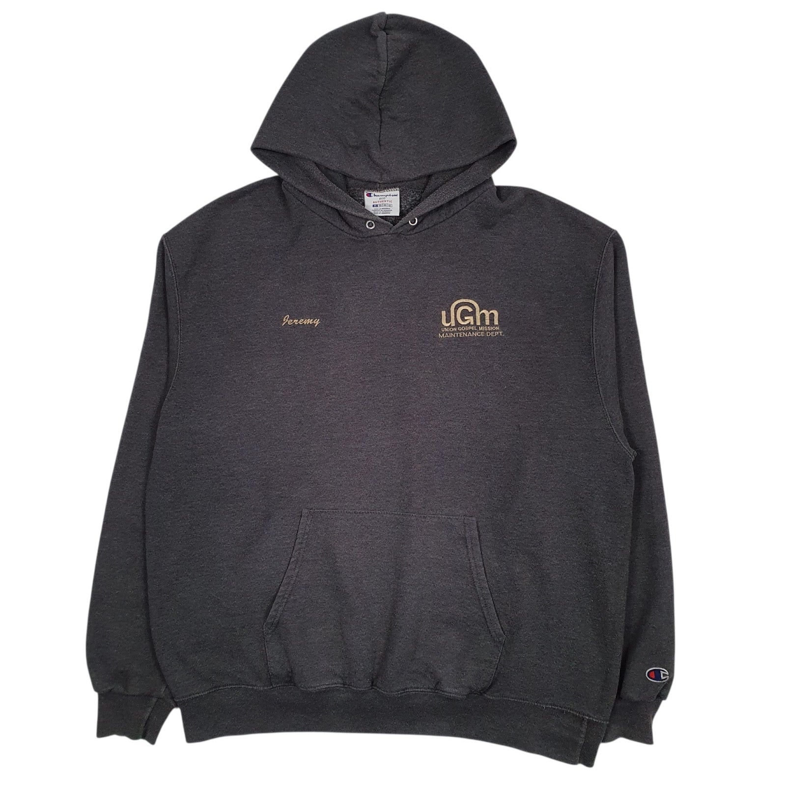 Mens Grey Champion  Hoodie Jumper