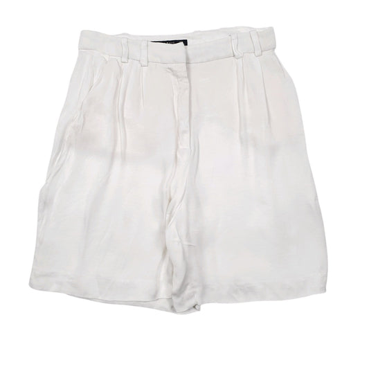 Womens White Zara Pleated Chino Shorts