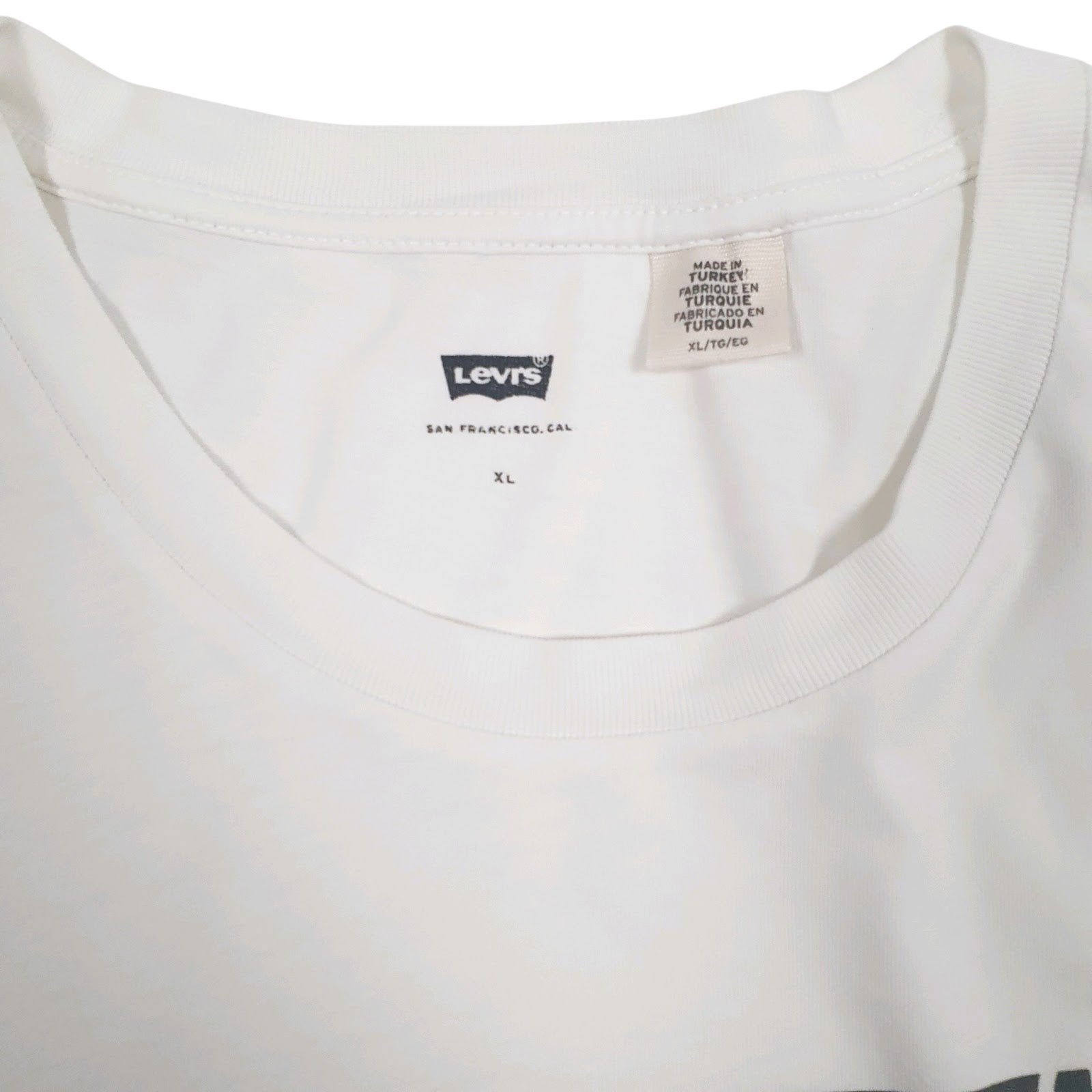 Mens White Levis Spellout  T Shirt