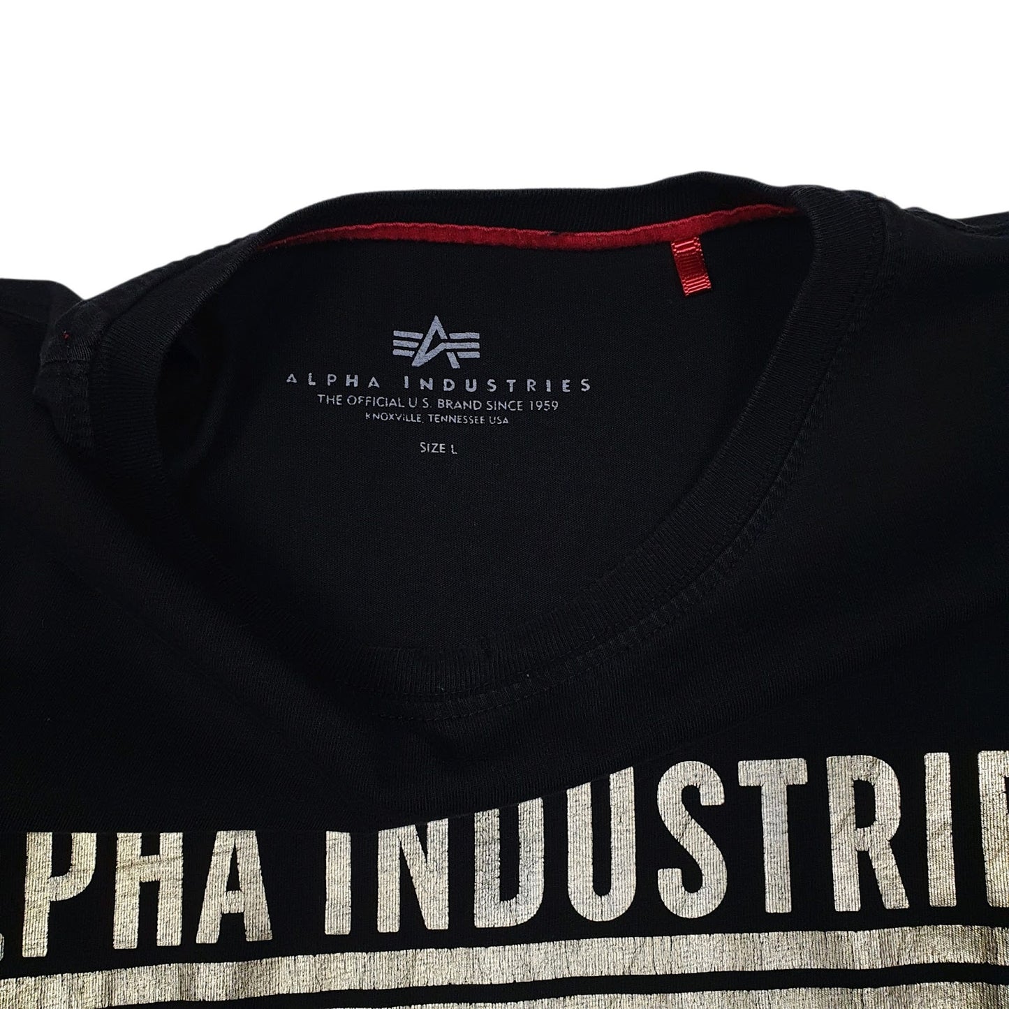 Mens Black Alpha Industries   T Shirt