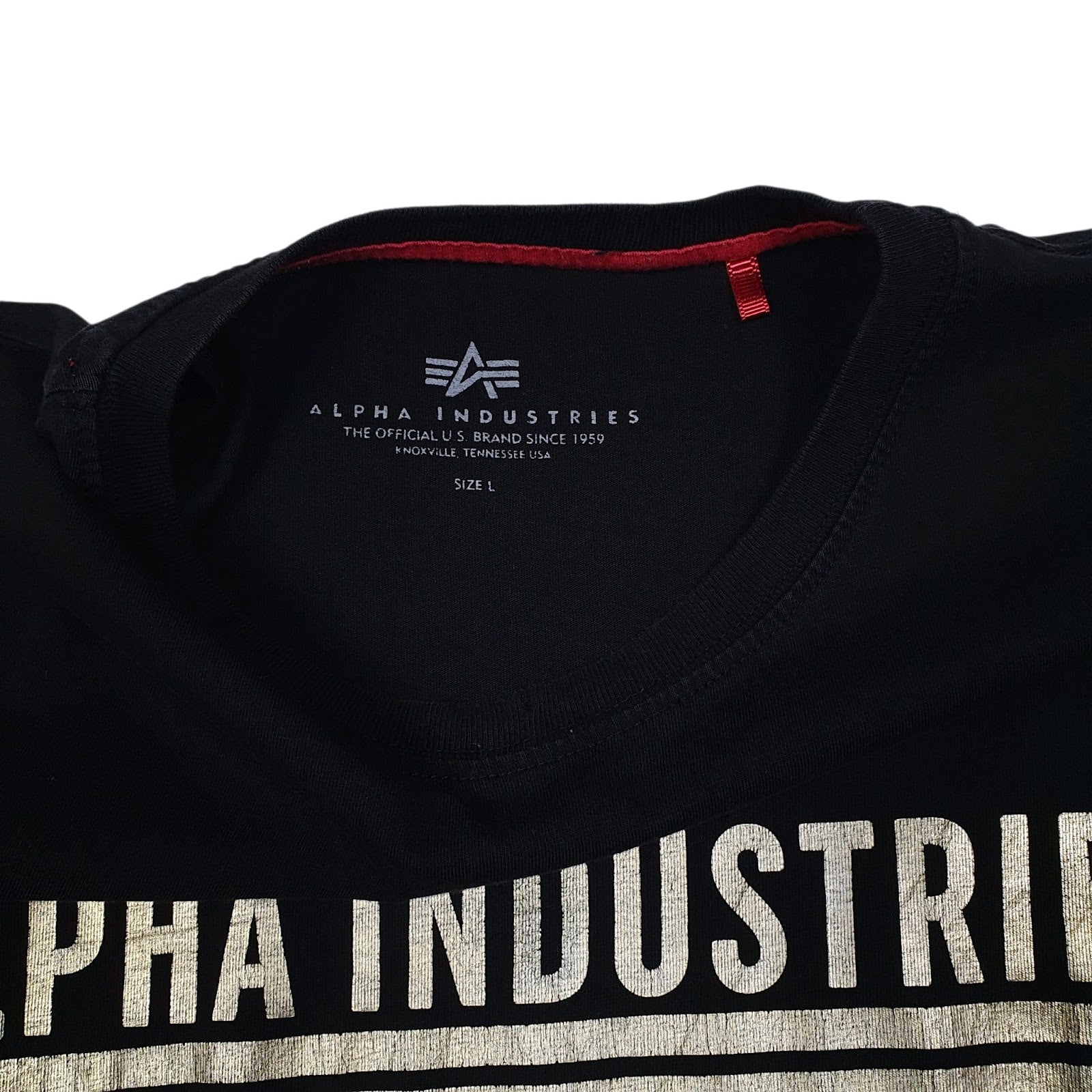 Mens Black Alpha Industries   T Shirt