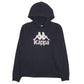 Mens Black Kappa Spellout Hoodie Jumper
