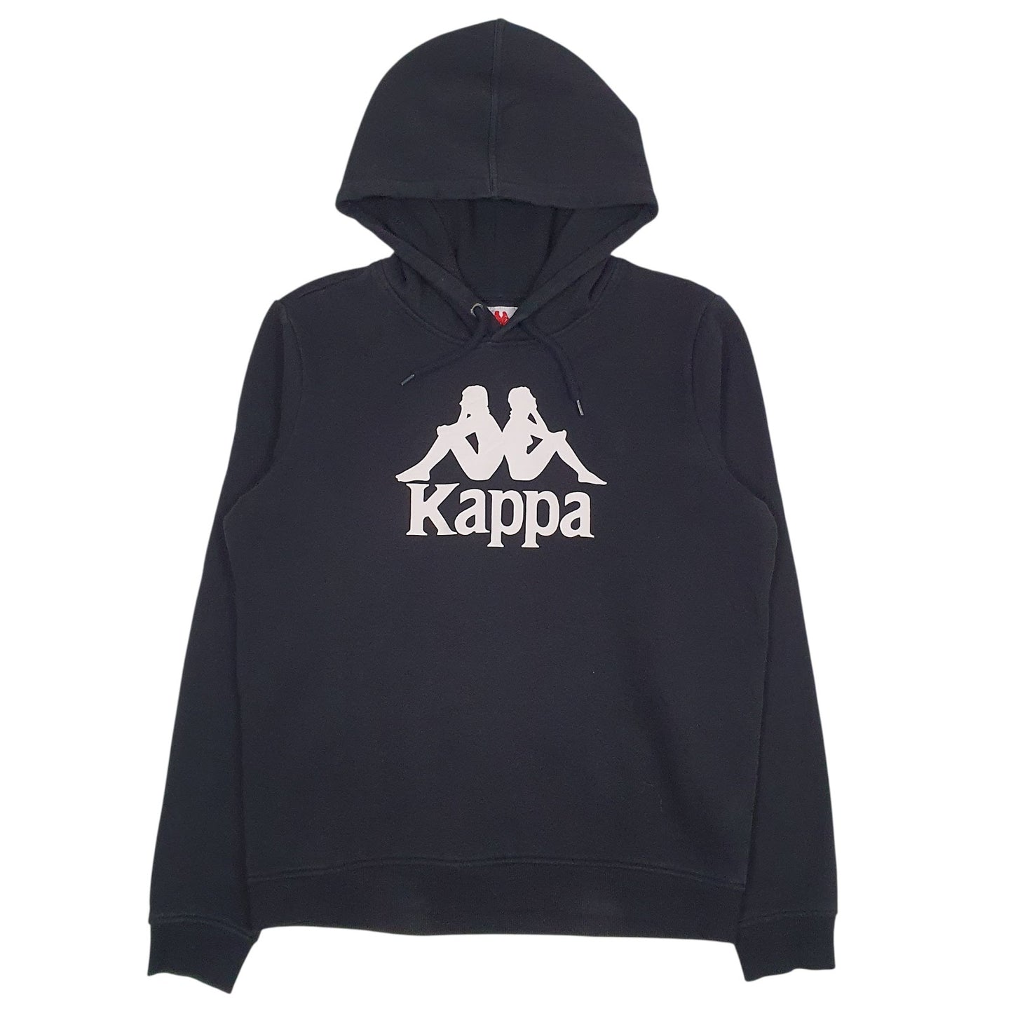 Mens Black Kappa Spellout Hoodie Jumper