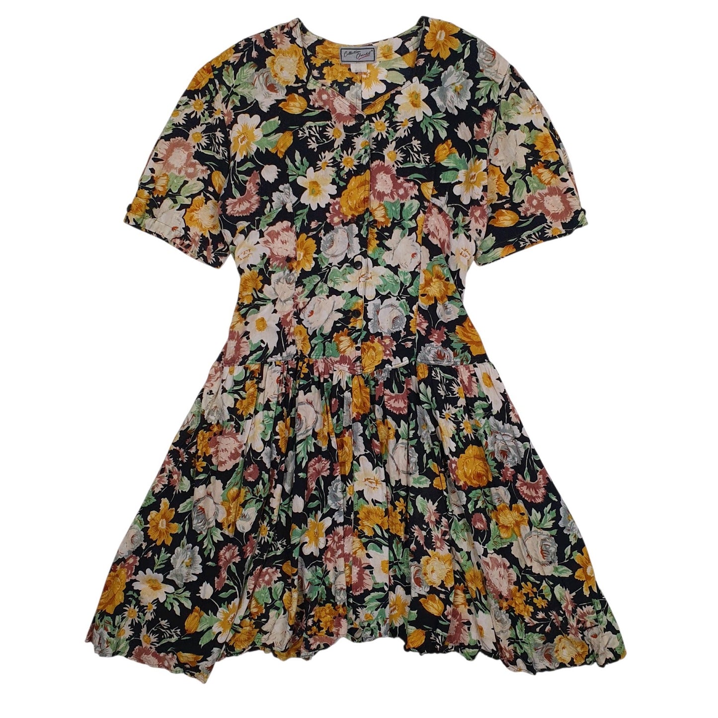 Womens Yellow Collection Chantal Floral Short Sleeve Dress