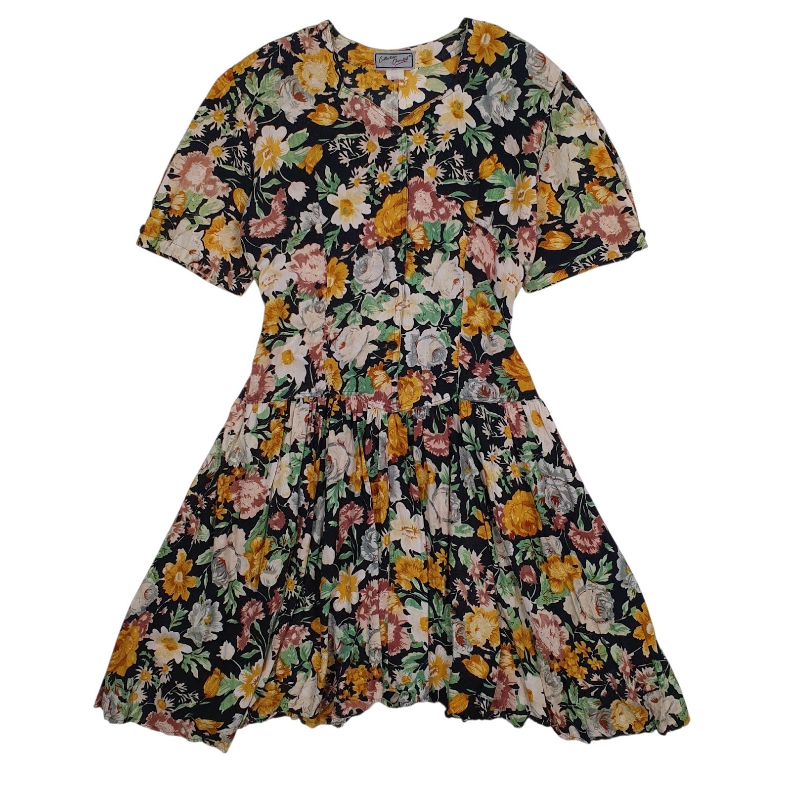 Womens Yellow Collection Chantal Floral Short Sleeve Dress