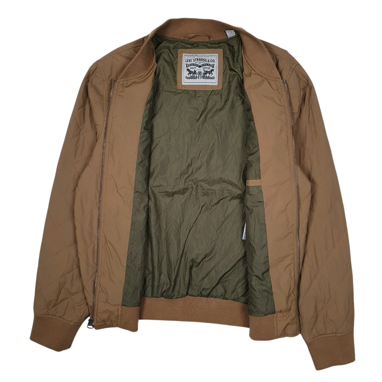 Mens Beige Levis Quilted  Coat