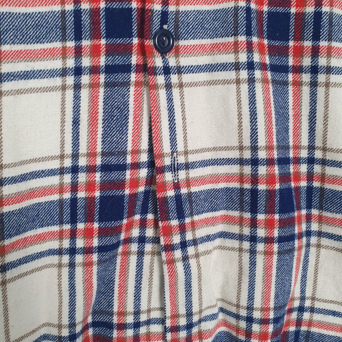 Mens Beige Bailo Vintage Flannel  Shirt
