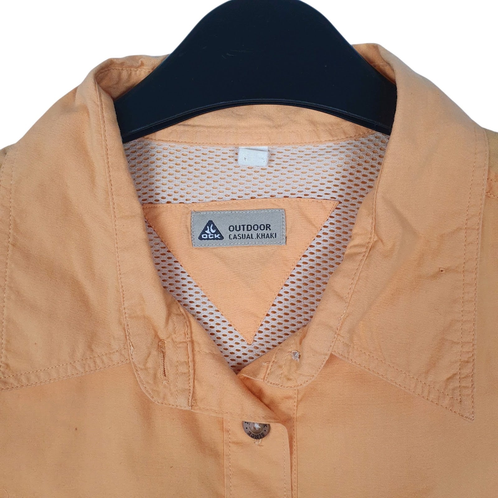 Womens Orange Outdoor Casual Khaki   Shirt