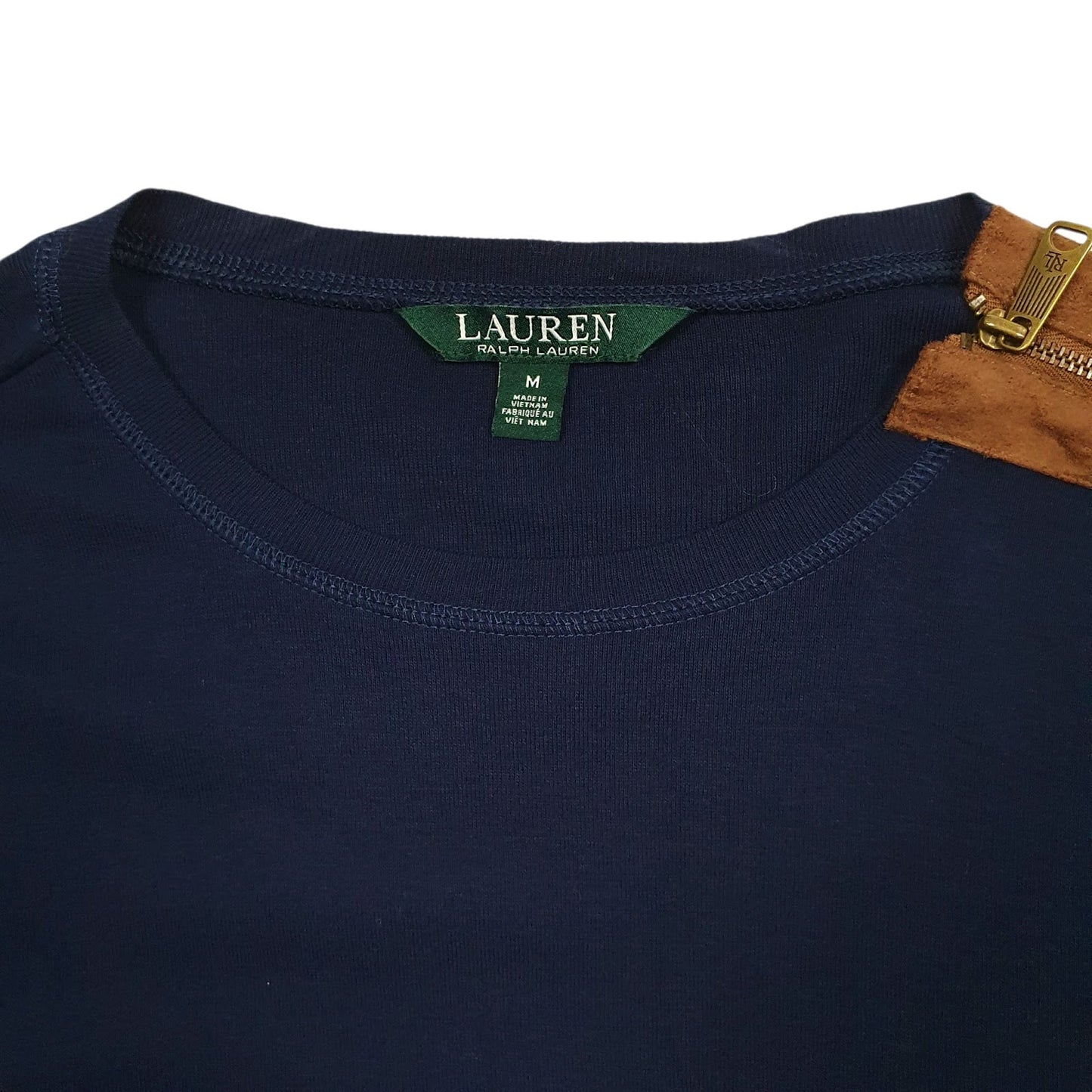Womens Navy Ralph Lauren Lightweight Crewneck Jumper