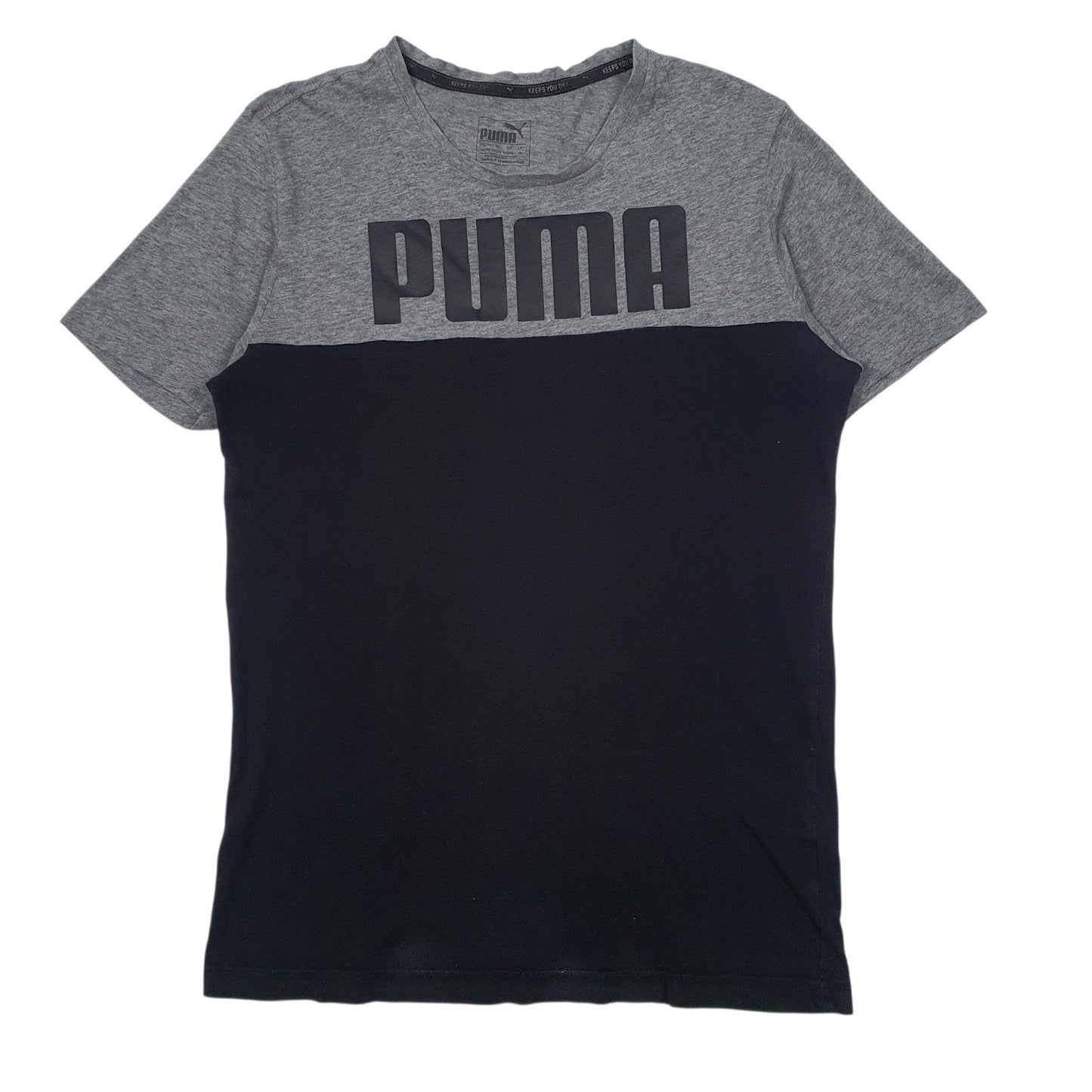 Mens Black Puma Spellout Short Sleeve T Shirt