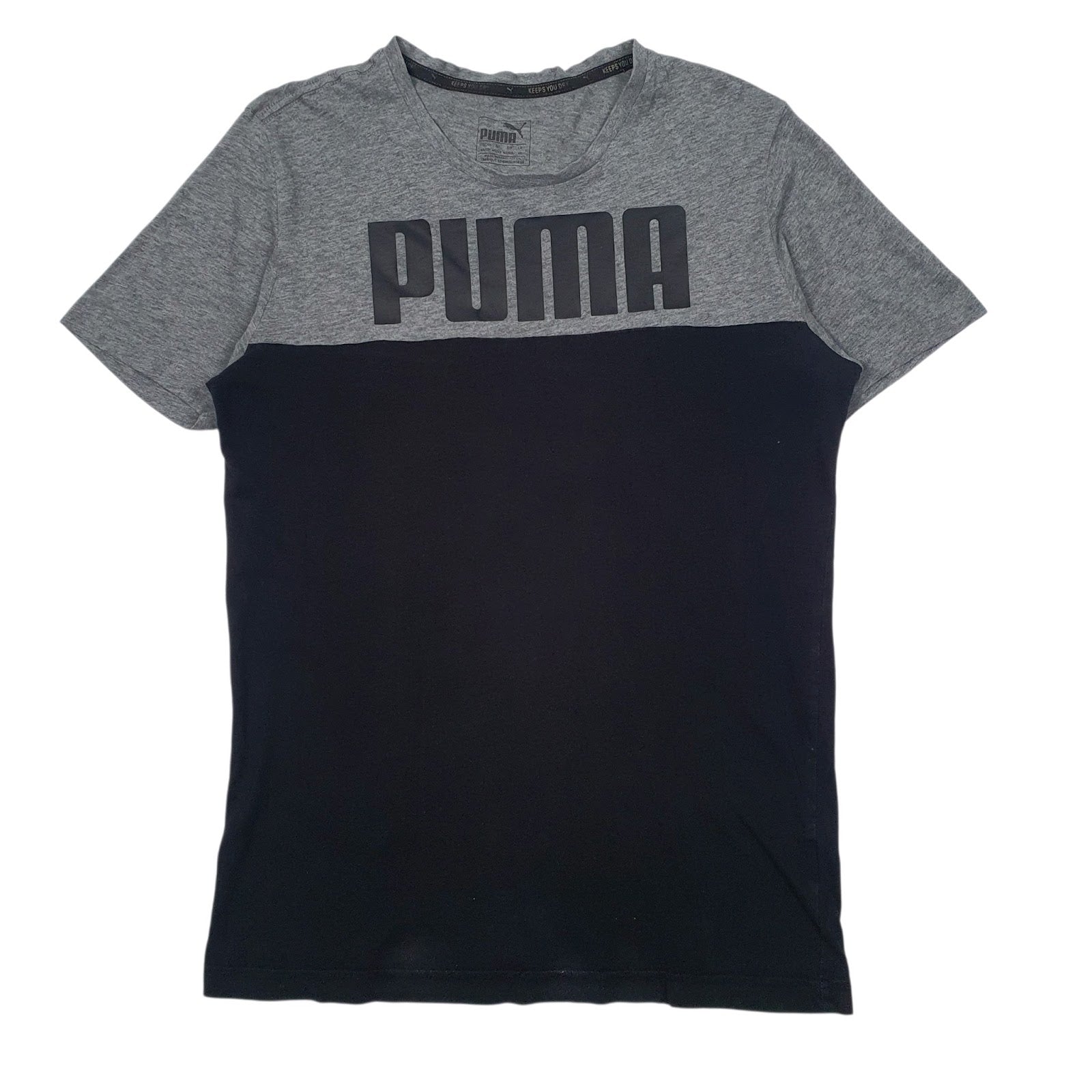 Mens Black Puma Spellout Short Sleeve T Shirt