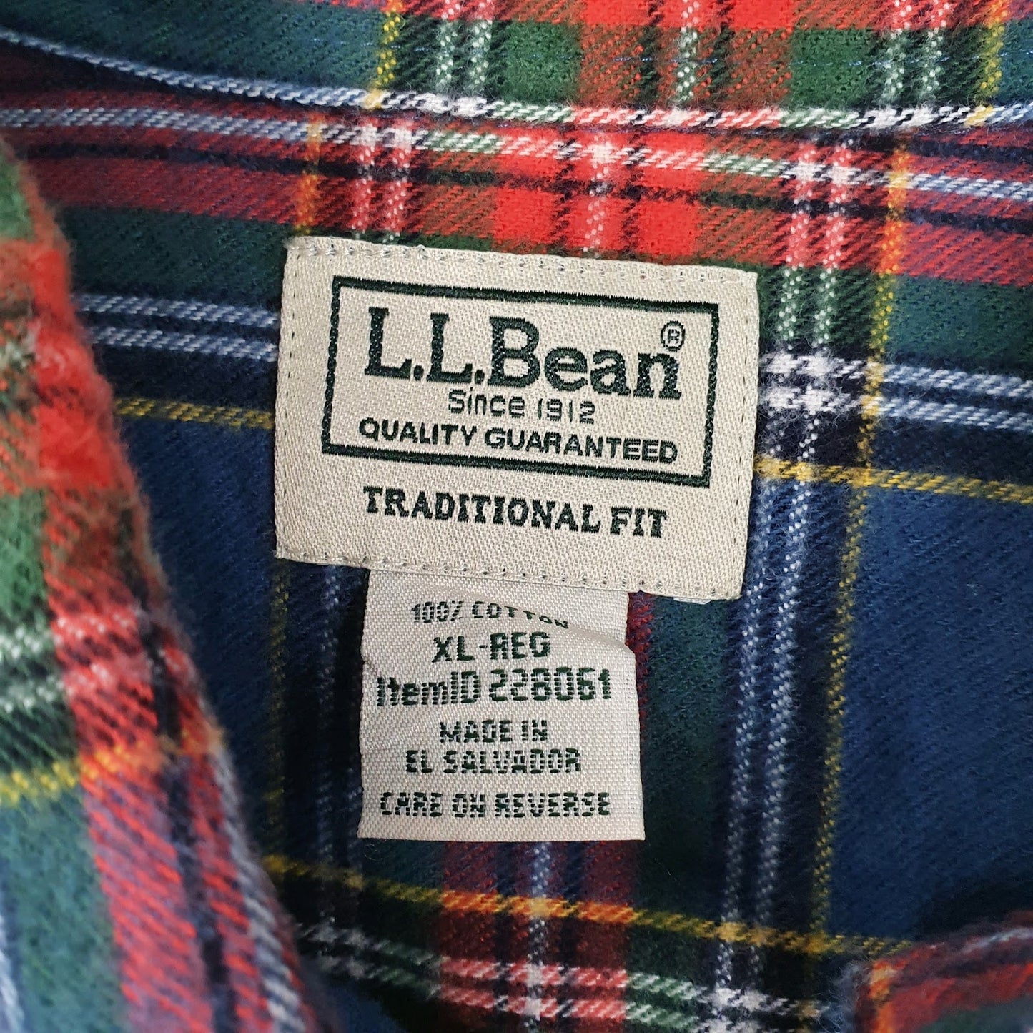 Mens Blue L.L.Bean Flannel  Shirt